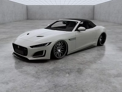 White Convertible Sports Car With Sleek Design Black Soft Top And Alloy Wheels 3d model