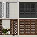 Modern medieval shutter shutter folding window sliding window 3d model