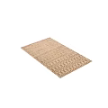 Square Rug With Geometric Patterns And Neutral Beige Brown Woven Design