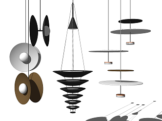 Modern chandelier metal small chandelier 3d model