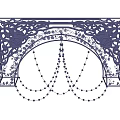 Blue Intricate Laser Cut Decorative Ornament Set With Beaded Chains For Home Decor