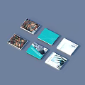 Various Designed Books Magazines With Different Covers Colors Camouflage Geometric And Minimalist Patterns