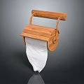 Wooden Wall Mounted Toilet Paper Holder With Modern Design And Paper Roll