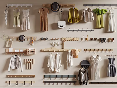 Decorative And Functional Wall Hooks For Hanging Clothes Hats Bags And Accessories 3d model