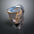 High Tech Futuristic Weapon Design With Metallic Structure And Orange Glowing Accents