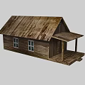 Rustic Wooden House Exterior With Wooden Roof Walls Porch Columns And Windows