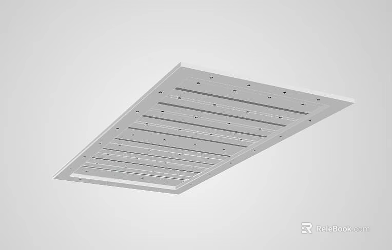 Modern Interior Ceiling Design With Sleek Recessed Lines And Grid Panels 3d model 