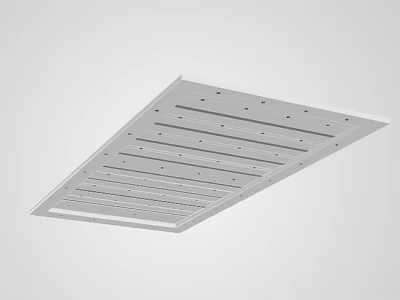 Modern Interior Ceiling Design With Sleek Recessed Lines And Grid Panels 3d model