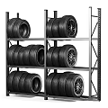 Durable Metal Storage Rack for Organizing Car Tires in Garage