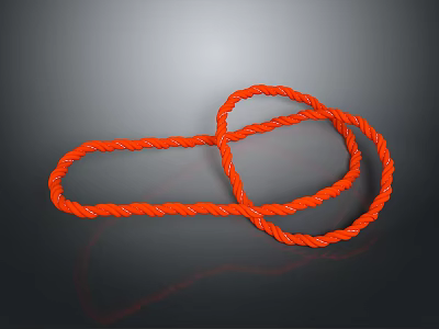 Decorative And Practical Orange Braided Rope With Intertwined Loops For Home Use 3d model