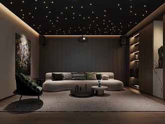 Style home video room 3d model