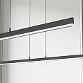 Elegant Modern Kitchen Pendant Lights With Black Linear Frame And Bright Illumination 3d model