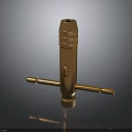 Golden Metal Precision Tool With Horizontal Handles And Engraved Design