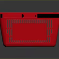 Durable Lightweight Red Plastic Shopping Basket With Black Handles And Mesh Design