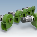 Green Industrial Blower Equipment With Motor And Square Inlet Multiple Units