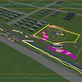 Urban Park Landscape With Green Space River Walking Paths And Surrounding Buildings