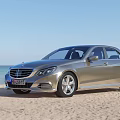Mercedes-Benz Various Car Models in Silver Gray and White on Beach with Ocean View