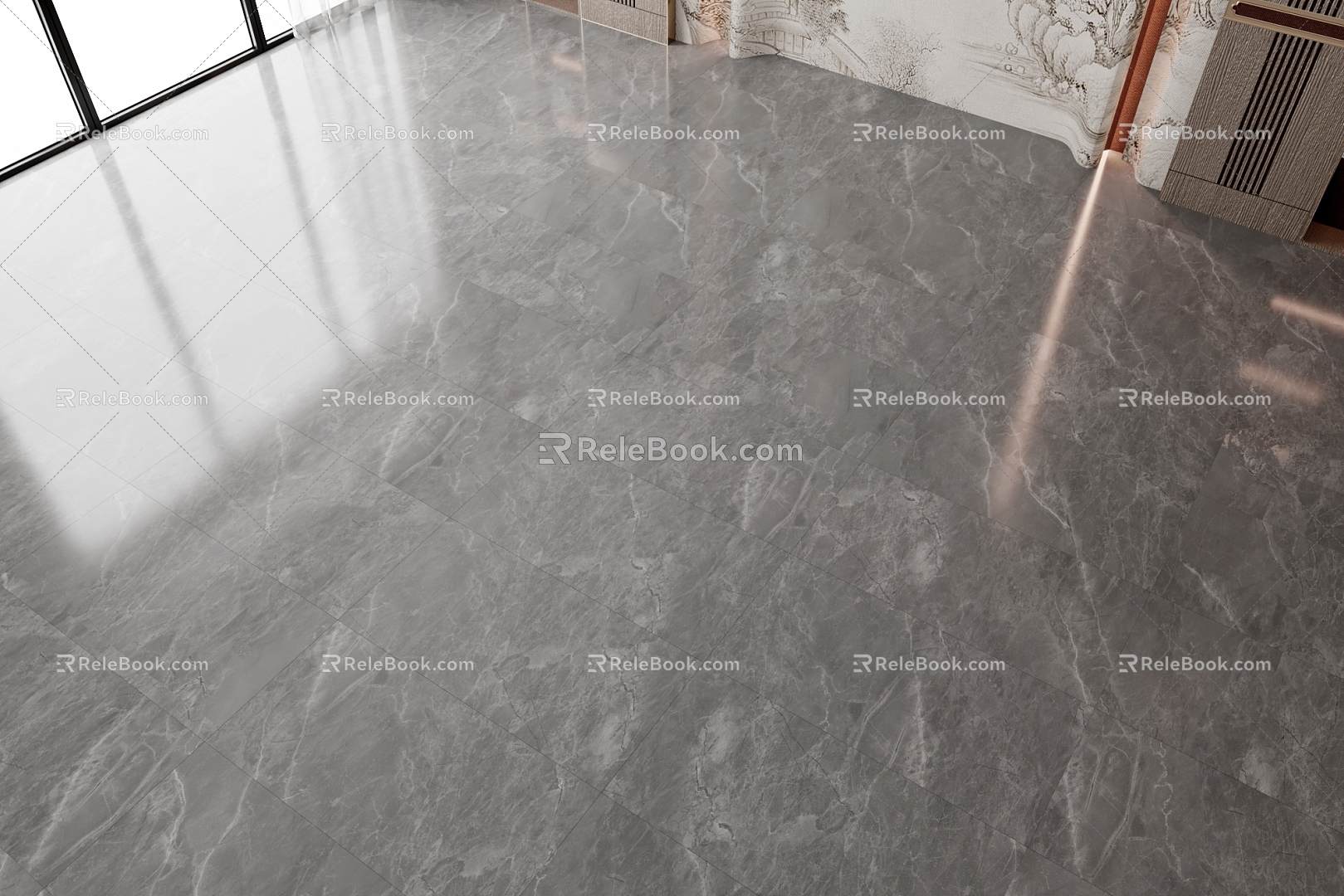 gray floor tile gray marble floor tile bright tile 3d model