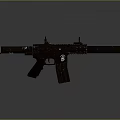 Modern Black Assault Rifle With Tactical Barrel Scope Detailed Structure And Ergonomic Grip
