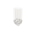 Modern Chandelier with Hanging Teardrop Shaped Glass Pendants in Elegant Contemporary Design