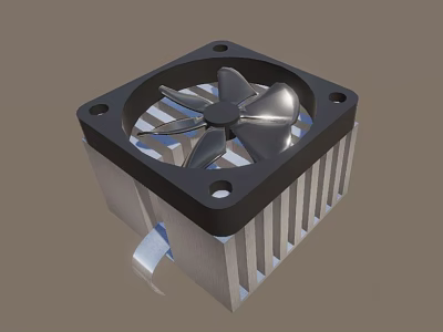 High Performance Computer CPU Cooler With Cooling Fan And Aluminum Heatsink 3d model