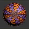 Vibrant Red And Purple Hot Air Balloon With Intricate Net Design And Basket