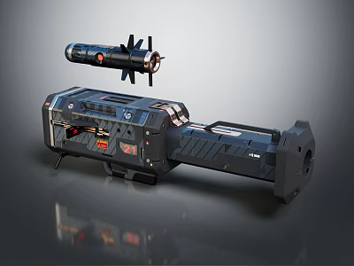 Futuristic Advanced Rocket Launcher With Mechanical Structure And Detailed Components 3d model