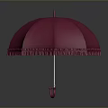 Pink Umbrella With Frilled Edges And Stylish Design For Daily Use