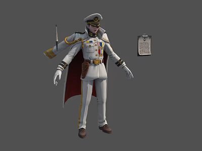 Navy Soldier Navy Soldier White Military Coat Navy Fashion Navy suit 3d model