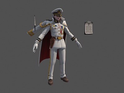 Navy Soldier Navy Soldier White Military Coat Navy Fashion Navy suit 3d model