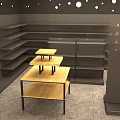 Black Jewelry Display Cabinet Shelf With LED Lights And Storage Compartments