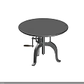Industrial Style Round Coffee Table With Metal Legs And Textured Top