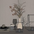 Modern tableware vase furnishings 3d model