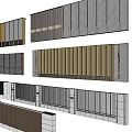 Diverse Modern Feature Wall Designs With Various Textures Patterns And Panel Styles 3d model