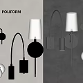 Modern Unique shaped Wall Lamps With Curved Metal Frame And Soft White Shade