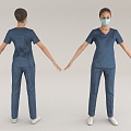 Pedestrian figure person adult foreigner nurse doctor 3d model