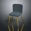 Stylish Gray Upholstered Chair With Gold Metal Legs And Modern Design