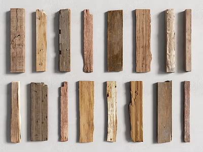 Natural Wooden Planks and Stone Slabs for Interior Design and Home Decoration 3d model