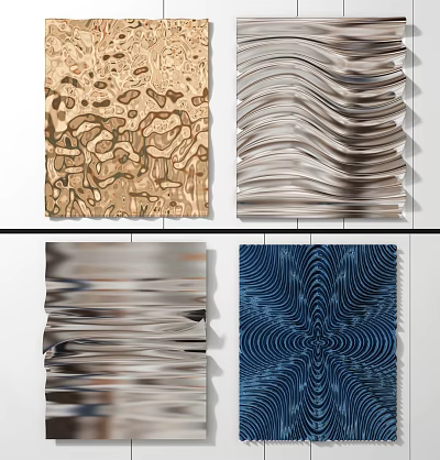 Modern wall decoration water ripple wall decoration pendant combination 3d model