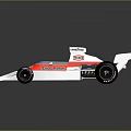 McLaren Red And White Race Car With Number 5 Texaco Logo Rear Wing And Tires