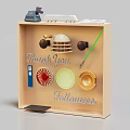 Wooden Display Shelf Featuring Thank You Followers Text And Decorative Items