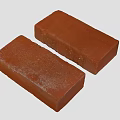 Two Red Stone Bricks With Textured Surface For Construction Projects 3d model