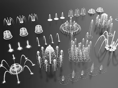 Creative Garden Ornaments With Various Decorative Fountains And Sculptures For Outdoor Decoration 3d model