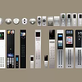 Various Modern Control Panels And Remote Controls With Display Screens And Buttons 3d model