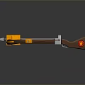 3D Crossbow Model Featuring Orange Brown Components Wooden Metal Parts And Red Emblem