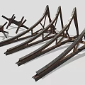Furniture Metal Support Brackets with Multiple Cross and Triangular Rustic Designs