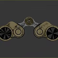 Vintage Black and Gold Binoculars With Metal Components And Classic Design