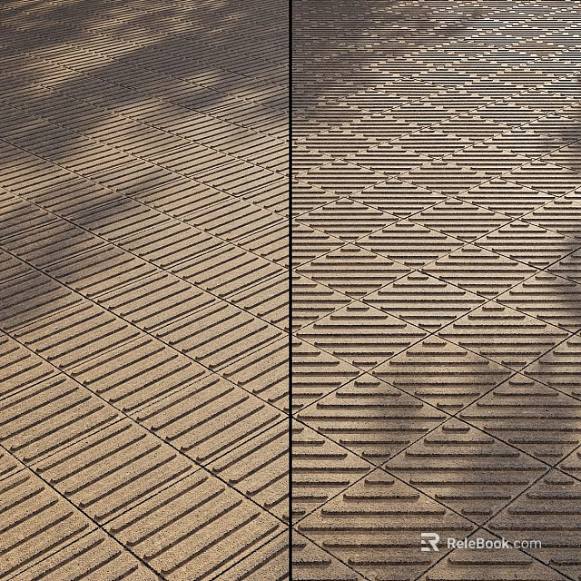 Decorative Ground Paving Design Featuring Diagonal Lines And Geometric Patterns 3d model 
