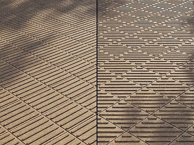 Decorative Ground Paving Design Featuring Diagonal Lines And Geometric Patterns 3d model