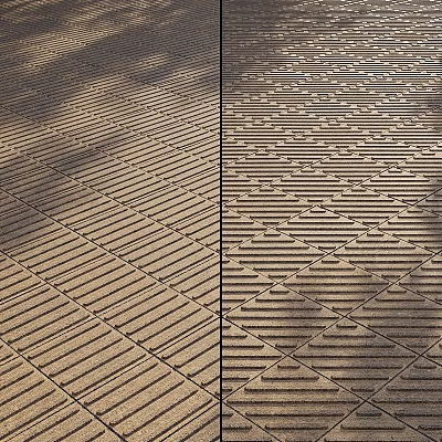 Decorative Ground Paving Design Featuring Diagonal Lines And Geometric Patterns 3d model